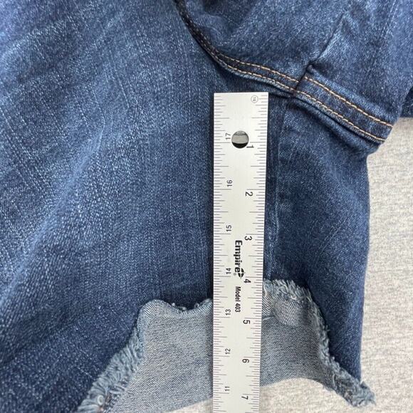 Ana Shorts Womens 12 / 31 Jean Dark Wash Denim Raw Edge Cuffed Stretch Cotton - Picture 9 of 11